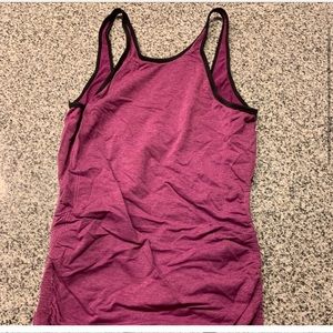 LULULEMON CINCHED V BACK TANK TOP FUCIA PINK & NAVY SIZE 4 EXCELLENT COND